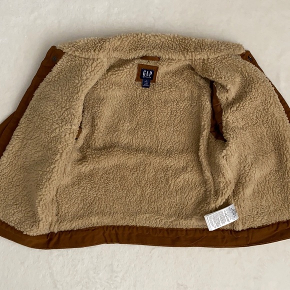 Gap Denim | Fall 2023 Sherpa Lined Icon Denim Jacket 778072 Bright Brown (5) - Picture 8 of 16